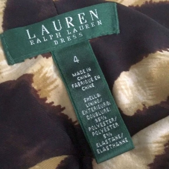 😍LRL Ralph Lauren Brown Tan Animal Print Dress 4 - Picture 4 of 4